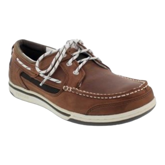 Sebago Leather Boat Triton Three-Eye Brown - Dark Brown Shoes 7000GF0-983 - Picture 1 of 16